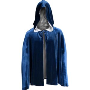 Short Velvet Cloak with Hood