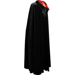 Long Velvet Cloak with Hood