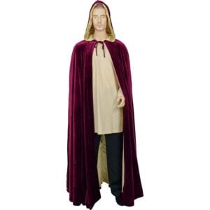 Long Velvet Cloak with Hood