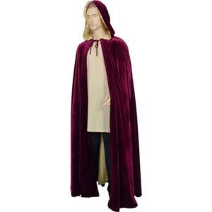 Long Velvet Cloak with Hood