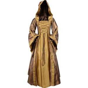 Hooded Renaissance Sorceress Dress – Bronze