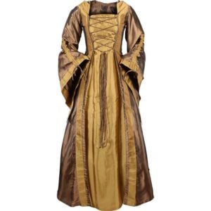 Hooded Renaissance Sorceress Dress – Bronze