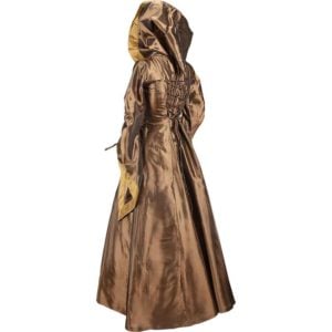 Hooded Renaissance Sorceress Dress – Bronze