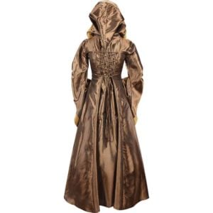Hooded Renaissance Sorceress Dress – Bronze
