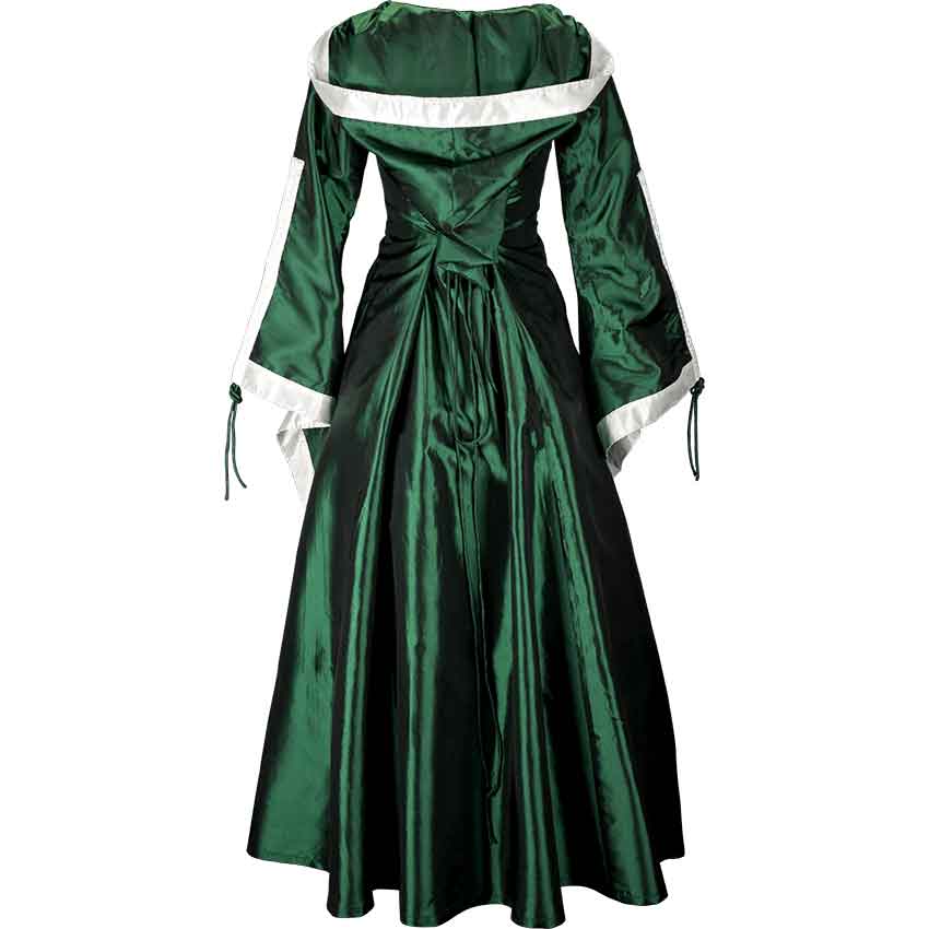 Hooded Renaissance Sorceress Dress Green Medieval Collectibles | mail ...