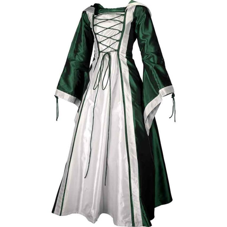 Hooded Renaissance Sorceress Dress – Green