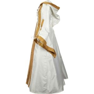 Hooded Renaissance Sorceress Dress – White