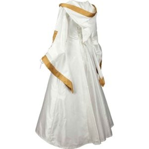 Hooded Renaissance Sorceress Dress – White