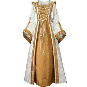 Hooded Renaissance Sorceress Dress – White