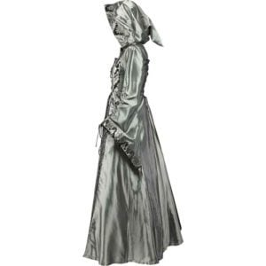 Alluring Damsel Dress with Hood – Silver with Black