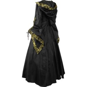Alluring Damsel Dress with Hood – Black with Gold