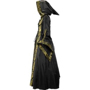 Alluring Damsel Dress with Hood – Black with Gold