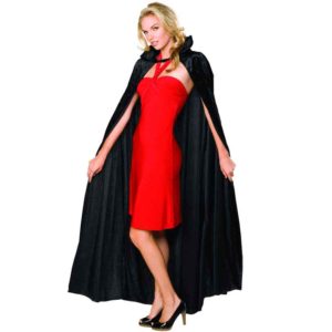 Full Length Black Crushed Velvet Cloak