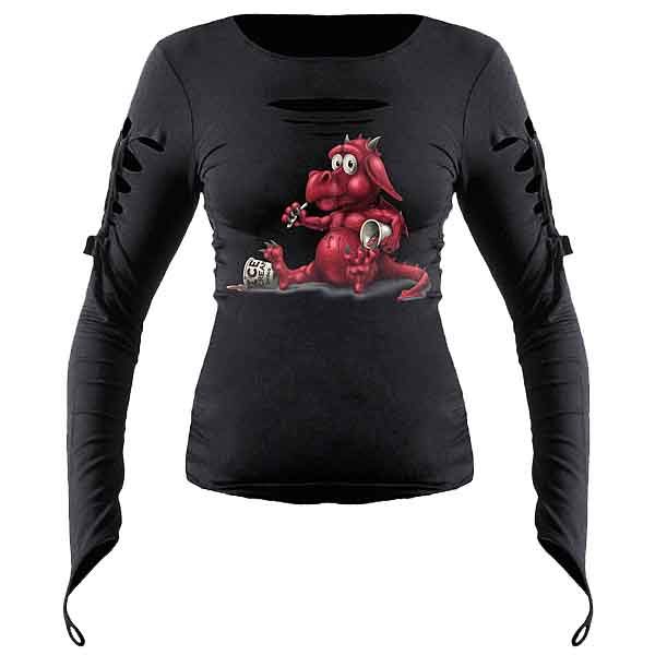 Comfort Feeding Womens Long Sleeve Slashed Shirt