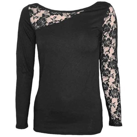 Gothic Womens Lace Shoulder Shirt - SL-00289 - Medieval Collectibles