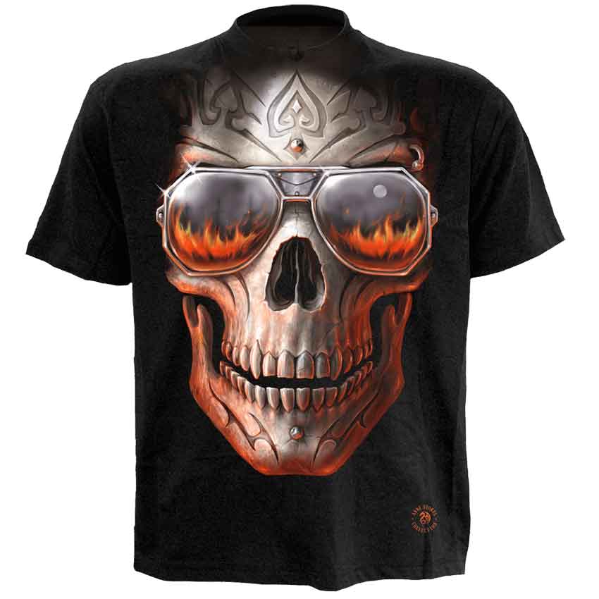 Hellfire Skull T-Shirt - SL-AS132600 - Medieval Collectibles