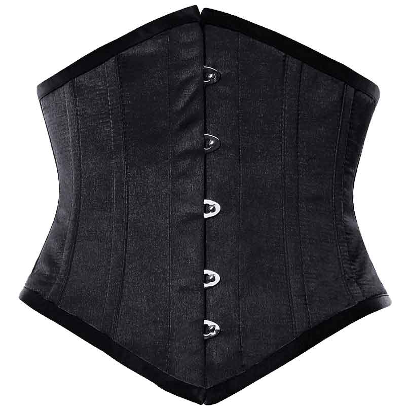 Black Satin Waist Reducing Underbust Corset - VG-0378 - Medieval  Collectibles