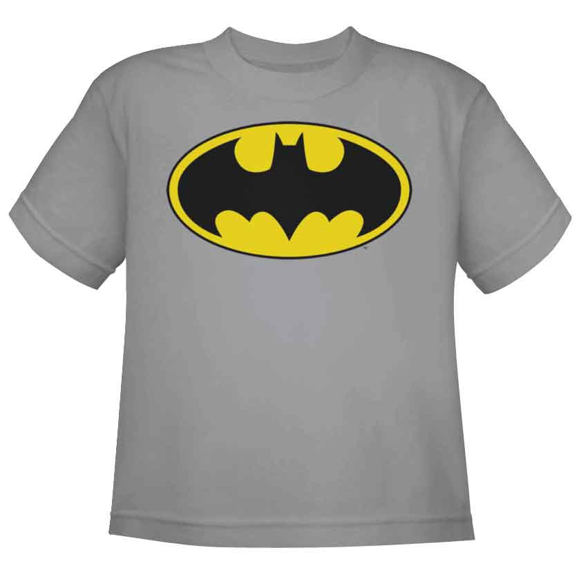 Kids Classic Batman Logo Silver T-Shirt - ZB-3442 - Medieval Collectibles