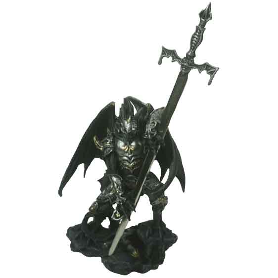 Armored Black Dragon With Giant Sword Statue 05 715 Medieval Collectibles
