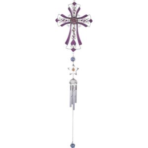 Purple Cross with Star Wind Chime