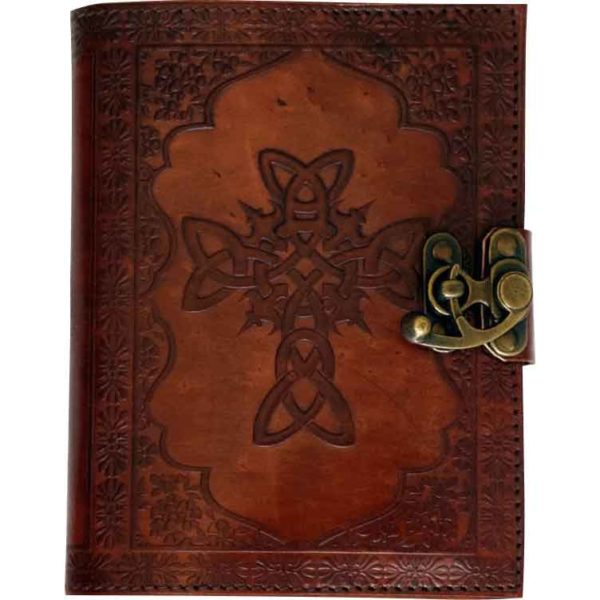 Celtic Cross Embossed Leather Journal