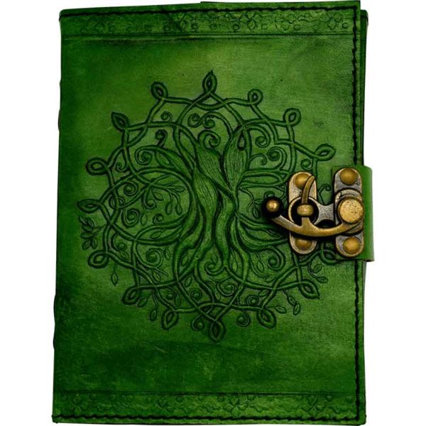 Green Tree of Life Embossed Leather Journal