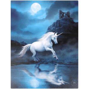 Moonlight Unicorn Canvas Print by Anne Stokes