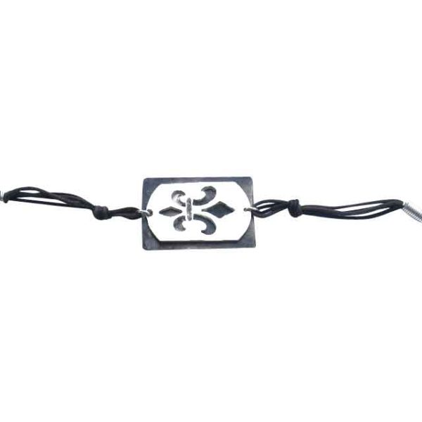 Silver and Copper Fleur de Lis Bracelet