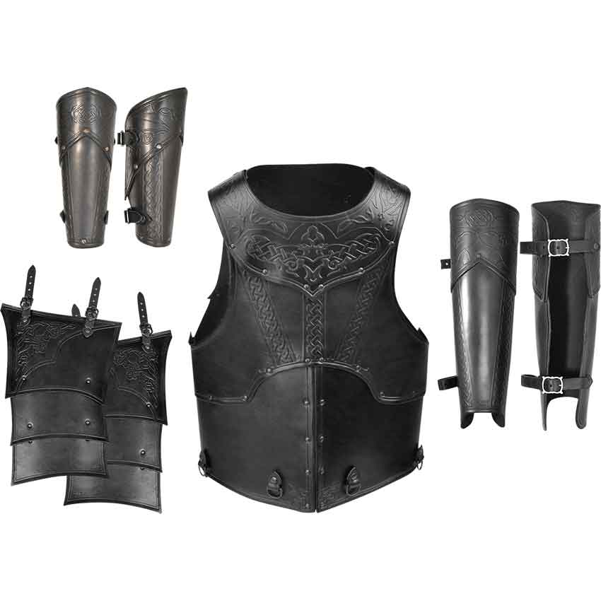 Sca Leather Armor - Samurai - Complete Leather Armor - Black