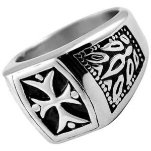 Stainless Steel Maltese Cross Ring