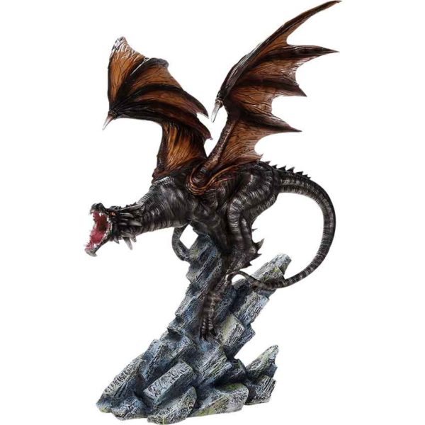 Brown Dragon on Rock Statue