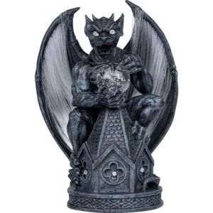 Gothic Gargoyle Shelf Sitter Medieval Orb Protector Statue 
