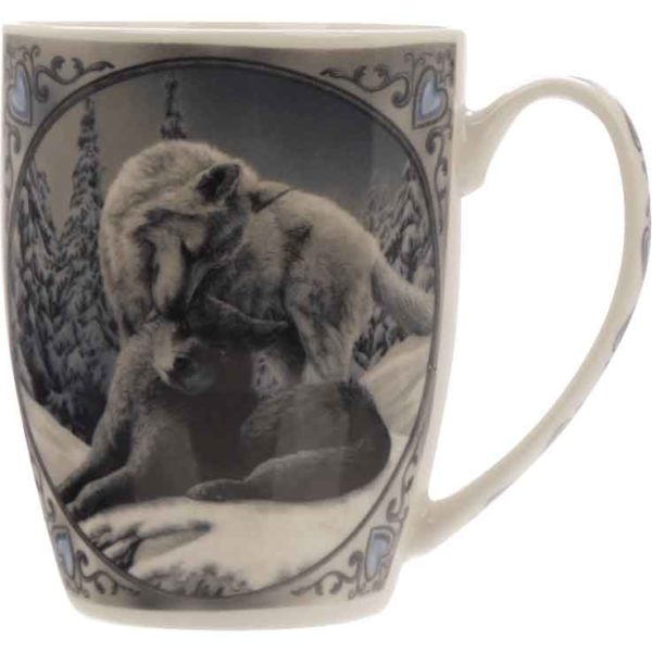 Snow Kisses Wolf Mug