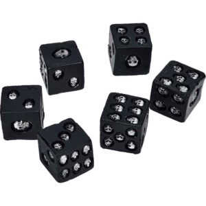 Silver Skull Dice Set