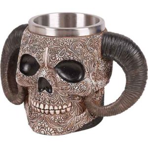 Ornate Horned Skull Tankard