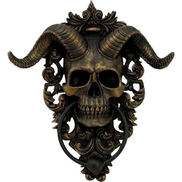 Horned Skull Door Knocker