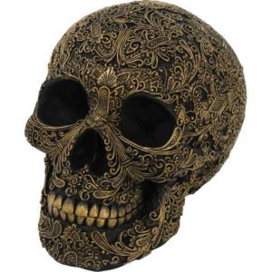 Ornate Carved Skull Statue