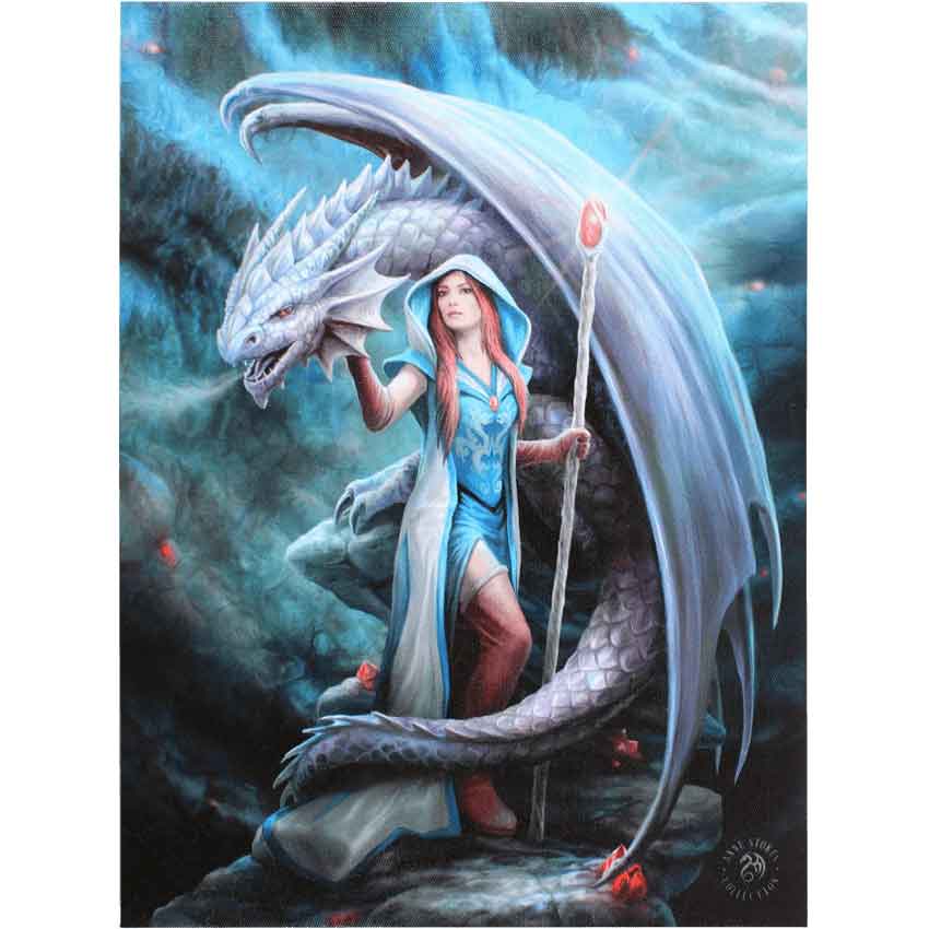 Dragon Devouring Mage Scan Eng Dragon Mage Canvas Print by Anne Stokes