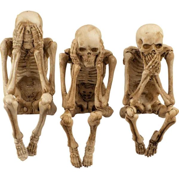 No Evil Skeleton Shelf Sitters Set