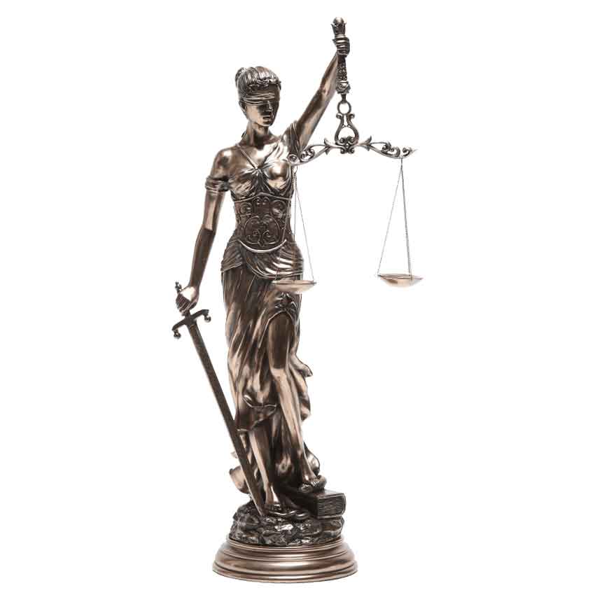Bronze Lady Justice Statue - CC8981 - Medieval Collectibles