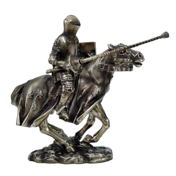 Jousting Mounted Medieval Knight Statue