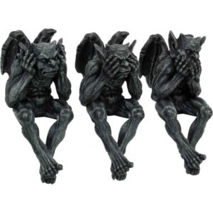 See, Hear, and Speak No Evil Gargoyle Shelf Sitters