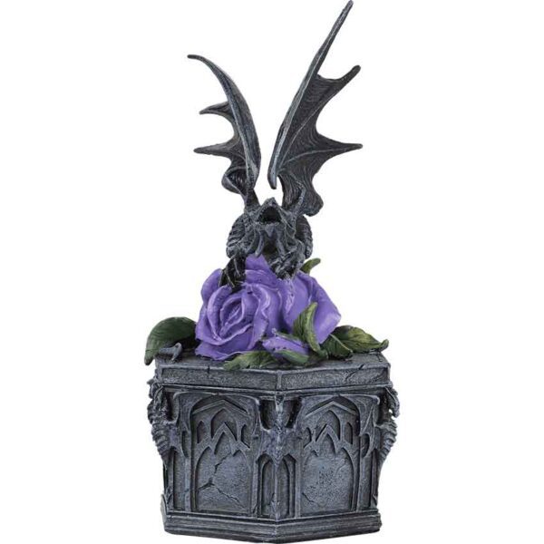 Purple Rose Dragon Trinket Box