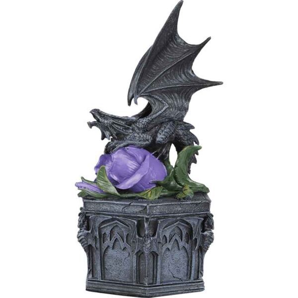 Purple Rose Dragon Trinket Box