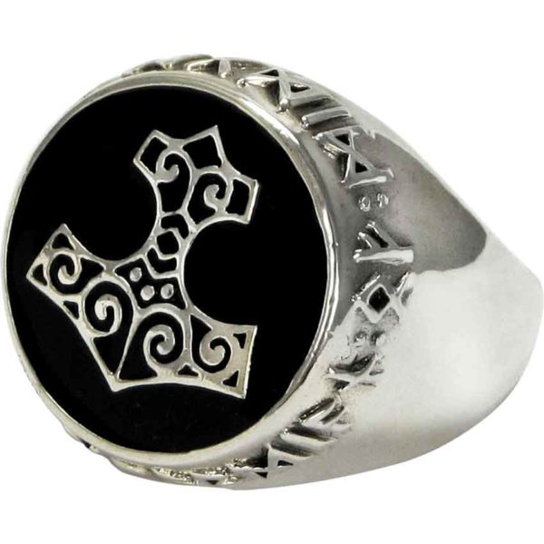Sterling Silver Thors Hammer Signet Ring