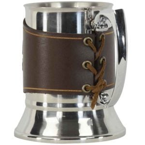 Celtic Tree of Life Tankard with Leather Wrap