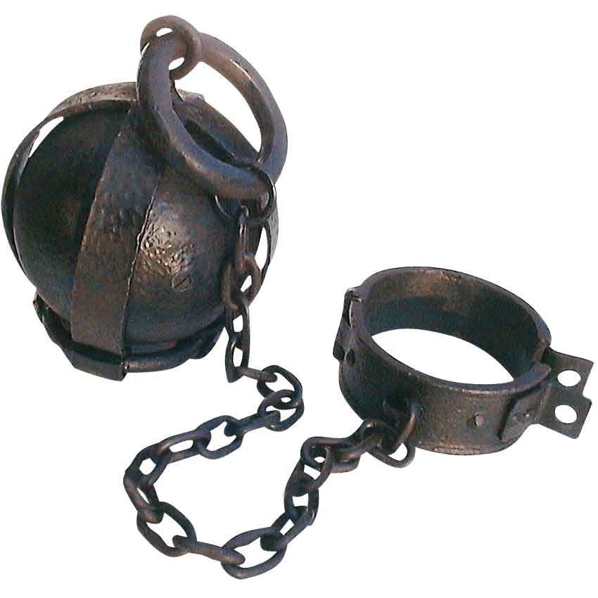 Prison Dungeon Ball and Chain Leg Shackles - ED2613 - Medieval Collectibles