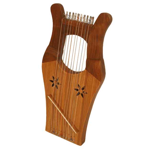 Miniature Kinnor Harp with Case - HKNM - Medieval Collectibles