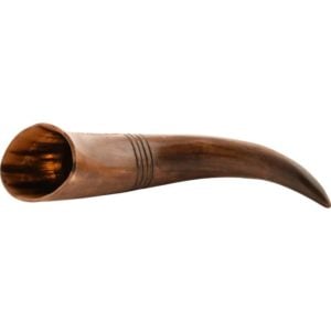 Carved Drinking Horn with Stand