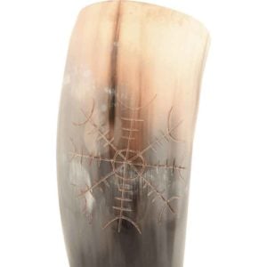 Small Helm of Awe Viking Drinking Horn with Stand